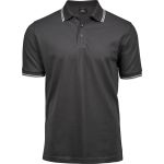 Poloshirt Herren elastisches Piqué Tee Jays 1407 dunkelgrau/weiß