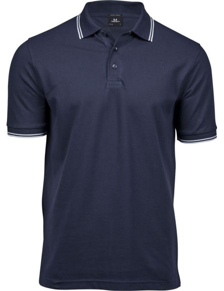 Poloshirt Herren elastisches Piqué Tee Jays 1407 weiß/navy