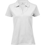 Luxuriöses Piqué-Poloshirt für Damen mit V-Ausschnitt Tee Jays 1409 weiß