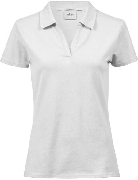 Luxuriöses Piqué-Poloshirt für Damen mit V-Ausschnitt Tee Jays 1409 weiß