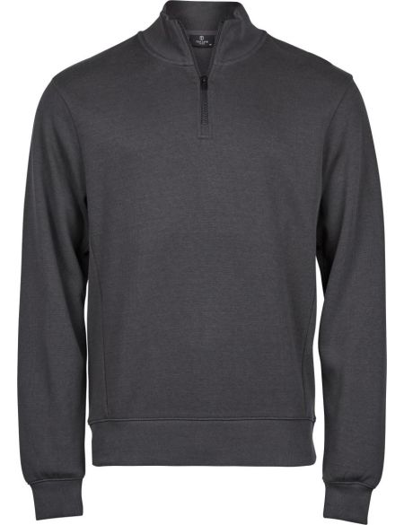 Interlock-Sweatshirt mit 1/4-Reißverschluss Tee Jays 5506 dunkelgrau