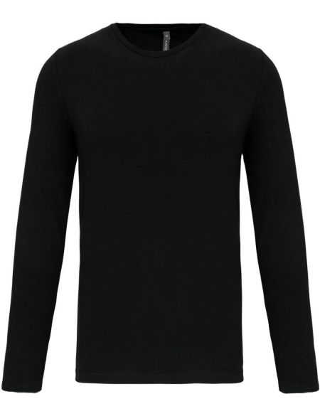 Elastisches Herren-T-Shirt mit langen Ärmeln Kariban K3016 schwarz