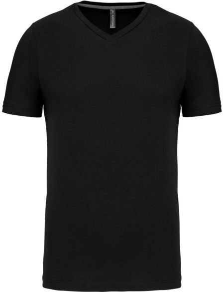 Herren-T-Shirt mit V-Ausschnitt Kariban K357 schwarz