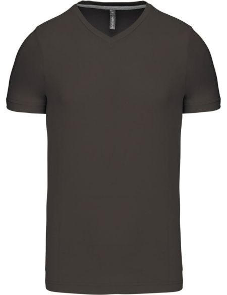 Herren-T-Shirt mit V-Ausschnitt Kariban K357 dunkelgrau