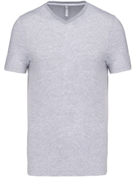 Herren-T-Shirt mit V-Ausschnitt Kariban K357 Oxford-Grau