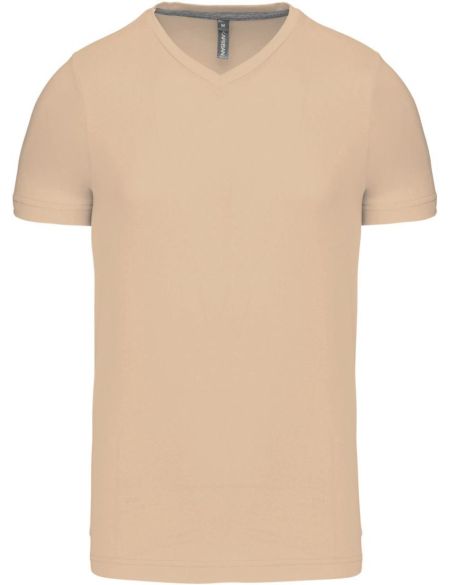 Kariban K357 weißes Herren-T-Shirt mit V-Ausschnitt