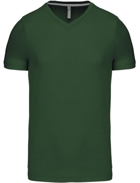 Herren-T-Shirt mit V-Ausschnitt Kariban K357 waldgrün