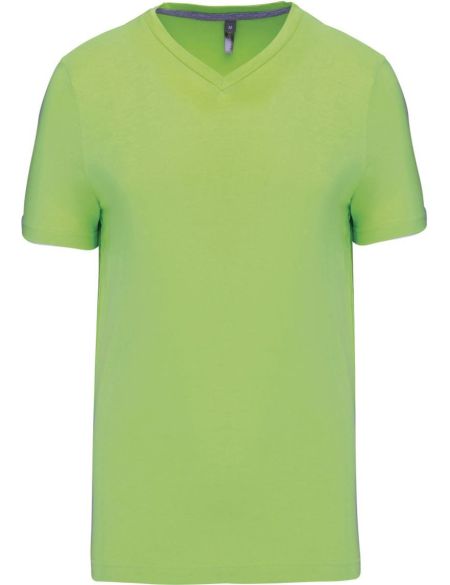 Herren-T-Shirt mit V-Ausschnitt Kariban K357 Limette