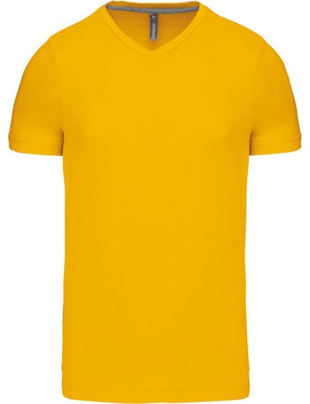 Kariban K357 gelbes Herren-T-Shirt mit V-Ausschnitt