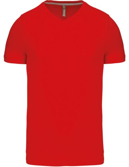 Herren-T-Shirt mit V-Ausschnitt Kariban K357 rot