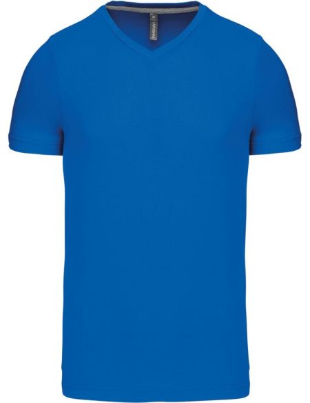 Herren-T-Shirt mit V-Ausschnitt Kariban K357 in hellem Königsblau