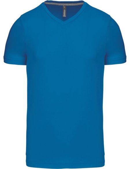Herren-T-Shirt mit V-Ausschnitt Kariban K357 Tropenblau