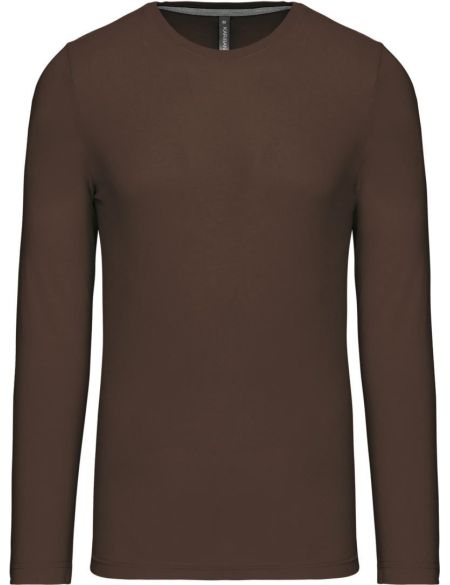 Herren-T-Shirt mit langen Ärmeln Kariban K359 Schokolade