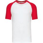 Baseball-T-Shirt Kariban K330 weiß/rot