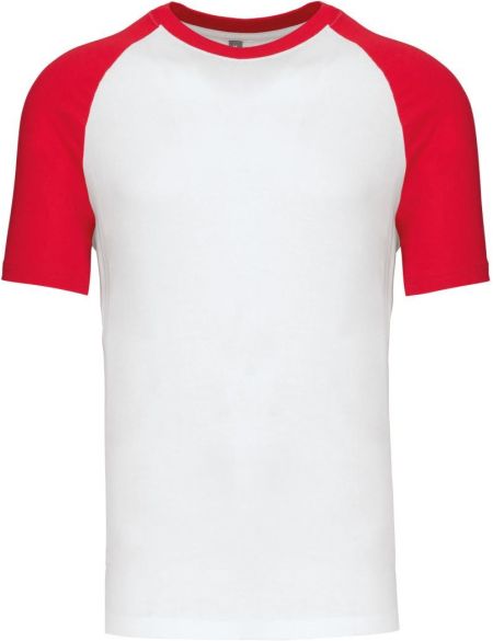 Baseball-T-Shirt Kariban K330 weiß/rot