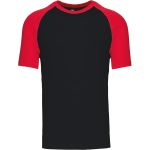 Baseball-T-Shirt Kariban K330 schwarz/rot