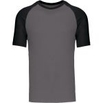 Baseball-T-Shirt Kariban K330 schiefergrau/schwarz