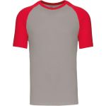 Baseball-T-Shirt Kariban K330 hellgrau/rot