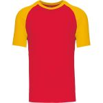 Baseball-T-Shirt Kariban K330 rot/gelb