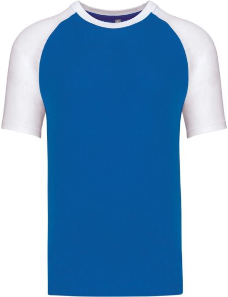 Baseball-T-Shirt Kariban K330 Aquablau/Weiß