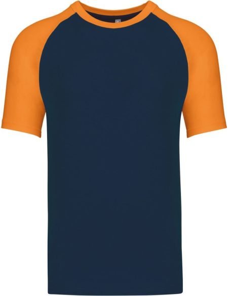 Baseball-T-Shirt Kariban K330 Marine/Orange