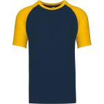 Baseball-T-Shirt Kariban K330 Marine/Gelb