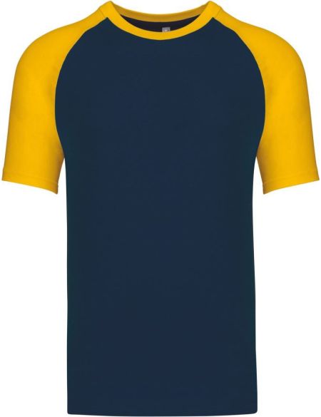 Baseball-T-Shirt Kariban K330 Marine/Gelb