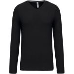 Herren-T-Shirt mit V-Ausschnitt und langen Ärmeln Kariban K358 schwarz