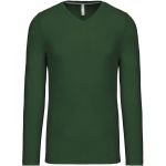 Herren-T-Shirt mit V-Ausschnitt und langen Ärmeln Kariban K358 waldgrün