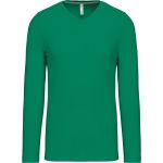 T-Shirt für Herren mit V-Ausschnitt und langen Ärmeln Kariban K358 Kelly Green