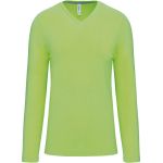 T-Shirt für Herren mit V-Ausschnitt und langen Ärmeln Kariban K358 Limette