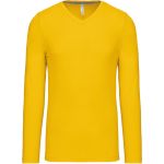 Herren-T-Shirt mit V-Ausschnitt und langen Ärmeln Kariban K358 gelb