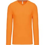 Herren-T-Shirt mit V-Ausschnitt und langen Ärmeln Kariban K358 orange