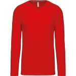 Herren-T-Shirt mit V-Ausschnitt und langen Ärmeln Kariban K358 rot