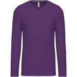 T-Shirt für Herren mit V-Ausschnitt und langen Ärmeln Kariban K358 lila