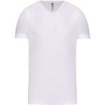 T-Shirt Herren elastisches T-Shirt mit V-Ausschnitt Kariban K3014 weiß