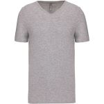 T-Shirt Herren elastisches T-Shirt mit V-Ausschnitt Kariban K3014 hellgrau meliert