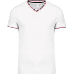 Herren-Piqué-T-Shirt mit V-Ausschnitt Kariban K374 weiß/marine/rot