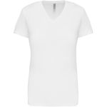 Damen-T-Shirt mit V-Ausschnitt Kariban K381 weiß