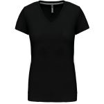 Damen-T-Shirt mit V-Ausschnitt Kariban K381 schwarz