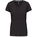 Damen-T-Shirt mit V-Ausschnitt Kariban K381 dunkelgrau