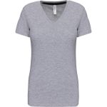 Damen-T-Shirt mit V-Ausschnitt Kariban K381 Oxford-Grau