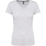 Damen-T-Shirt mit V-Ausschnitt Kariban K381 Asche meliert