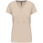 Damen-T-Shirt mit V-Ausschnitt Kariban K381 hellsand