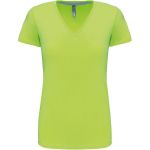 Damen-T-Shirt mit V-Ausschnitt Kariban K381 Limette
