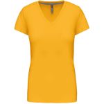 Damen-T-Shirt mit V-Ausschnitt Kariban K381 gelb