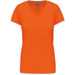 Damen-T-Shirt mit V-Ausschnitt Kariban K381 orange