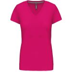 Damen-T-Shirt mit V-Ausschnitt Kariban K381 fuchsia