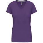 Damen-T-Shirt mit V-Ausschnitt Kariban K381 lila