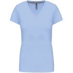 Damen-T-Shirt mit V-Ausschnitt Kariban K381 himmelblau